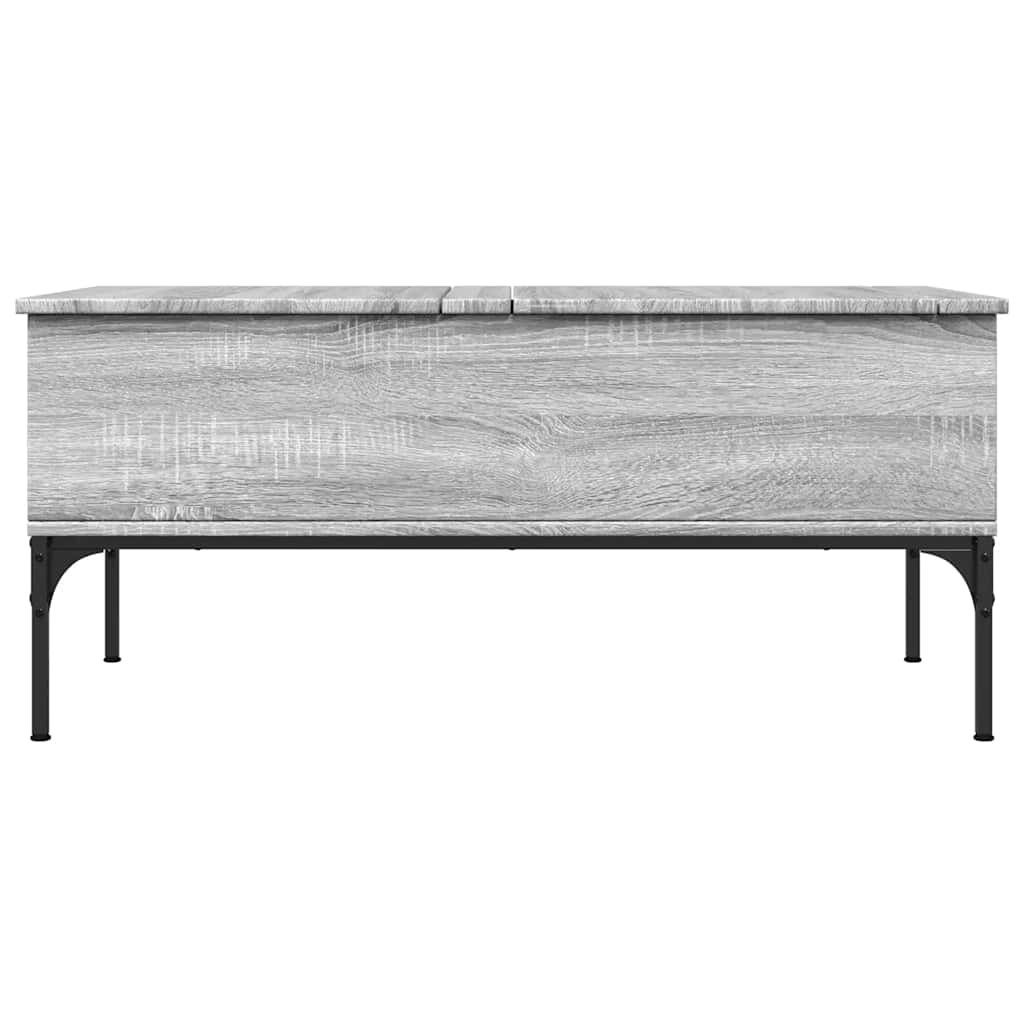 vidaXL Coffee Table Grey Sonoma 100x50x45 cm Engineered Wood and Metal