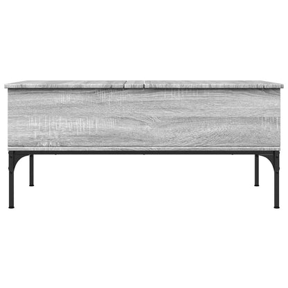 vidaXL Coffee Table Grey Sonoma 100x50x45 cm Engineered Wood and Metal