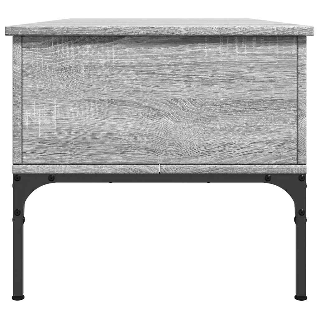 vidaXL Coffee Table Grey Sonoma 100x50x45 cm Engineered Wood and Metal