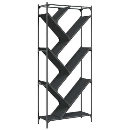 vidaXL Bookcase Black 79x30x180 cm Engineered Wood and Metal