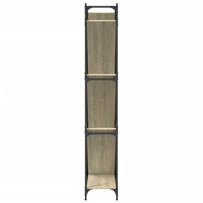 vidaXL Bookcase Sonoma Oak 79x30x180 cm Engineered Wood and Metal