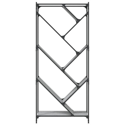 vidaXL Bookcase Grey Sonoma 79x30x180 cm Engineered Wood and Metal