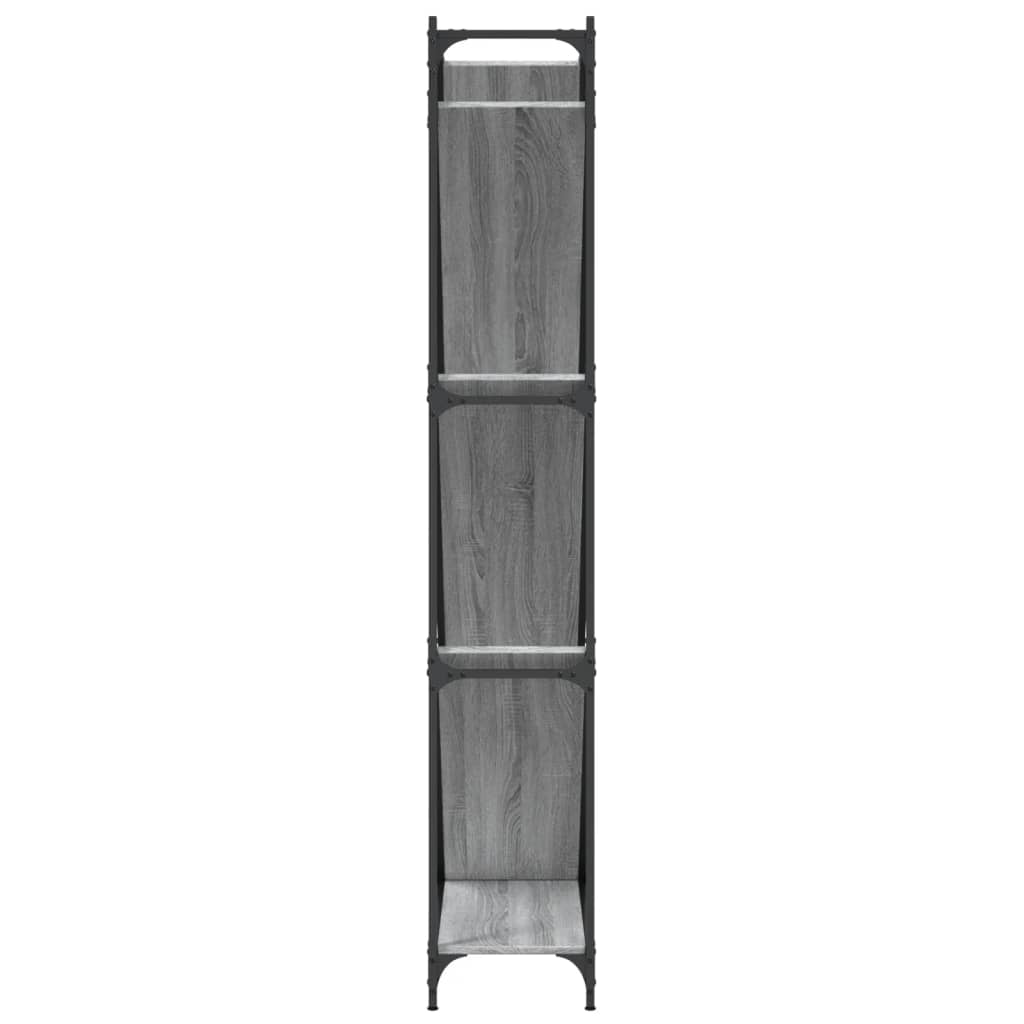 vidaXL Bookcase Grey Sonoma 79x30x180 cm Engineered Wood and Metal