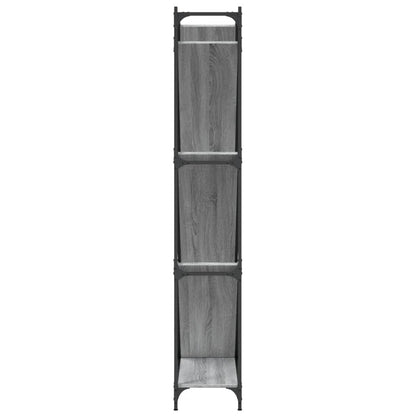 vidaXL Bookcase Grey Sonoma 79x30x180 cm Engineered Wood and Metal