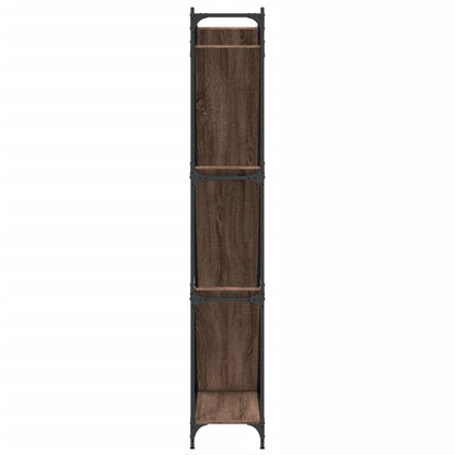 vidaXL Bookcase Brown Oak 79x30x180 cm Engineered Wood and Metal