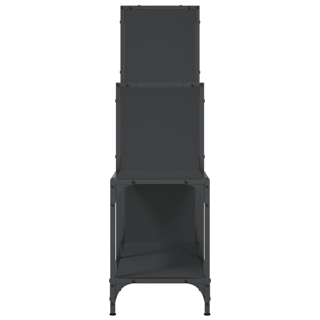 vidaXL Bookcase Black 92x30x102 cm Engineered Wood and Metal