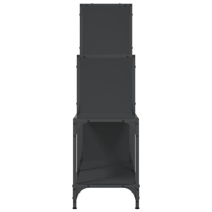 vidaXL Bookcase Black 92x30x102 cm Engineered Wood and Metal