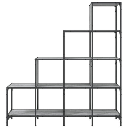 vidaXL Bookcase Grey Sonoma 122x30x132 cm Engineered Wood and Metal