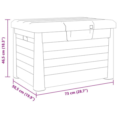 vidaXL Outdoor Cushion Box Grey 73x50.5x46.5 cm Polypropylene