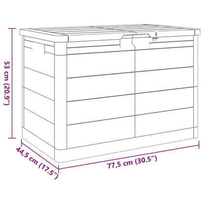 vidaXL Outdoor Cushion Box Grey 77.5x44.5x53 cm Polypropylene