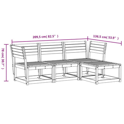 vidaXL Garden Lounge Set | White | Solid Pine Wood | Medium | Modular
