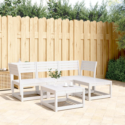 vidaXL Garden Lounge Set | White | Solid Pine Wood | Medium | Modular