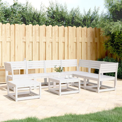 vidaXL Garden Lounge Set | White | Solid pine wood | 7 Piece Set | Modular