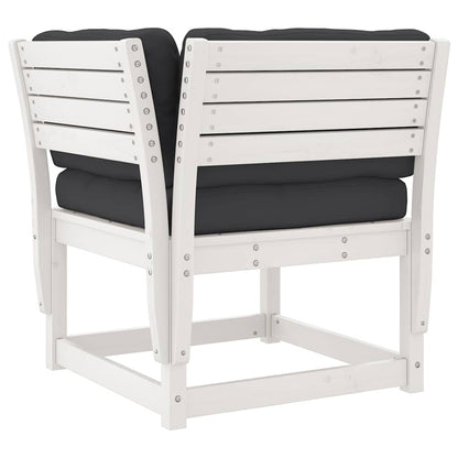 vidaXL 7 Piece Garden Lounge Set with Cushions White Solid Wood Pine