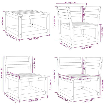 vidaXL 8 Piece Garden Lounge Set Wax Brown Solid Wood Pine