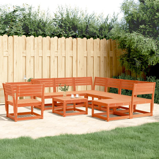 vidaXL Garden Lounge Set | Wax Brown | Solid Pine Wood | 8 Piece Set | Modular
