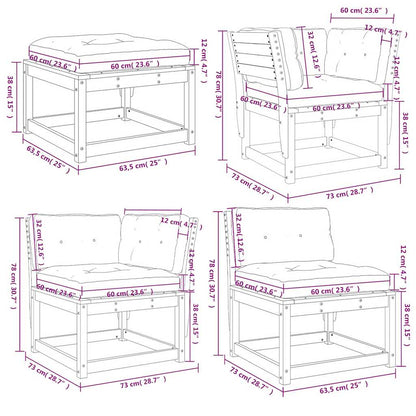 vidaXL 8 Piece Garden Lounge Set with Cushions Solid Wood Pine