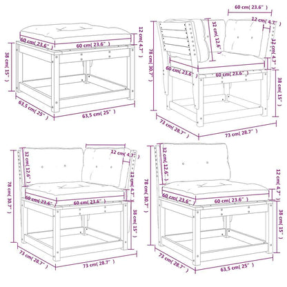 vidaXL 8 Piece Garden Lounge Set with Cushions Solid Wood Pine