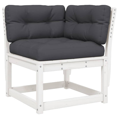 vidaXL 8 Piece Garden Lounge Set with Cushions White Solid Wood Pine