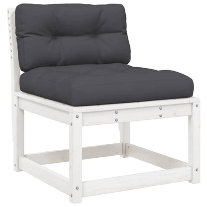 vidaXL 5 Piece Garden Sofa Set with Cushions White Solid Wood Pine