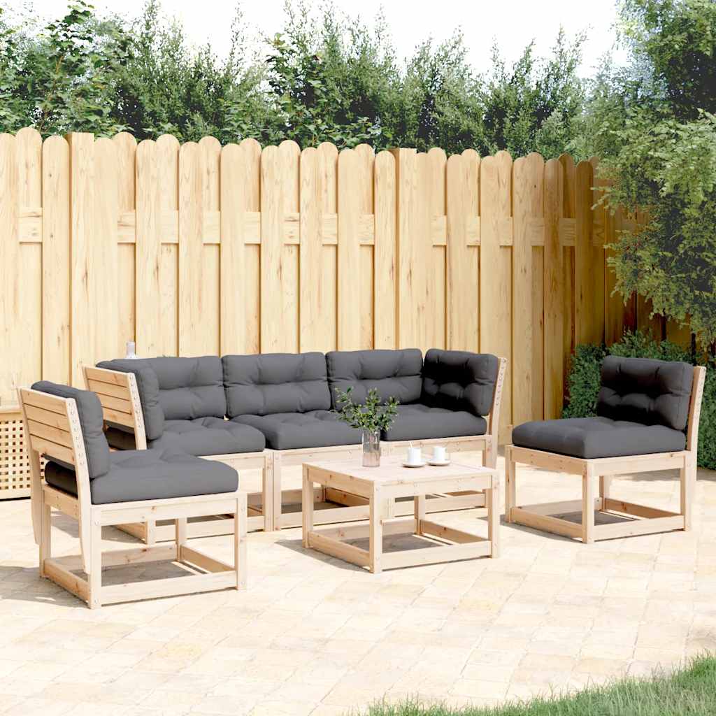 vidaXL 5 Piece Garden Sofa Set with Cushions Solid Wood Pine