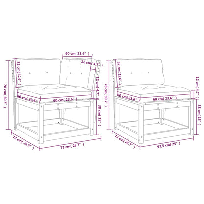 vidaXL 5 Piece Garden Sofa Set with Cushions Wax Brown Solid Wood Pine