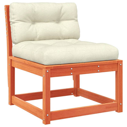 vidaXL 5 Piece Garden Sofa Set with Cushions Wax Brown Solid Wood Pine