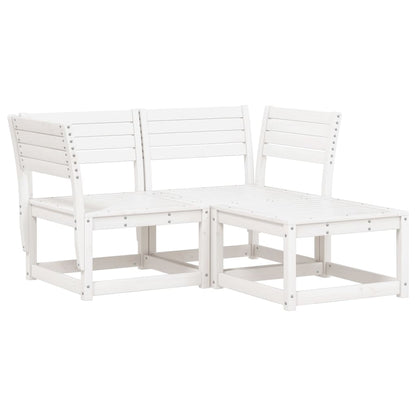 vidaXL Garden Sofa Set | White | Solid pine wood | 3 Piece | Modular