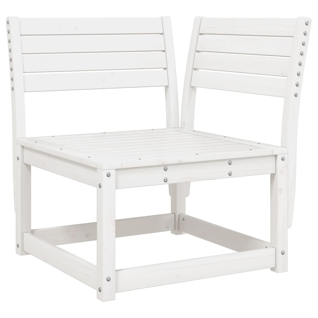 vidaXL Garden Sofa Set | White | Solid pine wood | 3 Piece | Modular