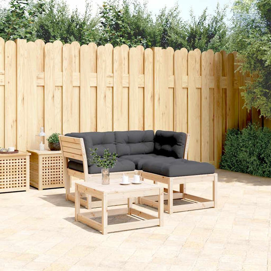 vidaXL 3 Piece Garden Sofa Set with Cushions Solid Wood Pine