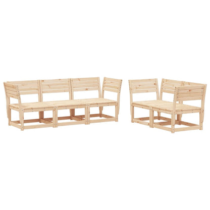 vidaXL Garden Sofa Set | Natural wood | Solid Pine Wood (untreated)