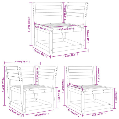 vidaXL Garden Sofa Set | Natural wood | Solid Pine Wood (untreated)