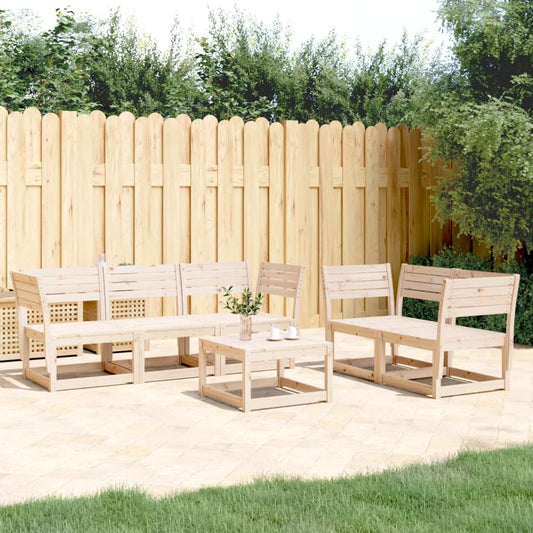vidaXL Garden Sofa Set | Natural wood | Solid Pine Wood (untreated)