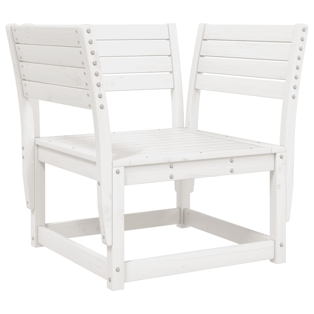 vidaXL Garden Sofa Set | White | Solid Pine Wood | 5 Piece Set | Modular