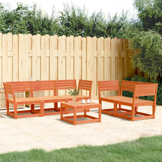 vidaXL Garden Sofa Set | Wax Brown | Solid pine wood | Medium | Modular