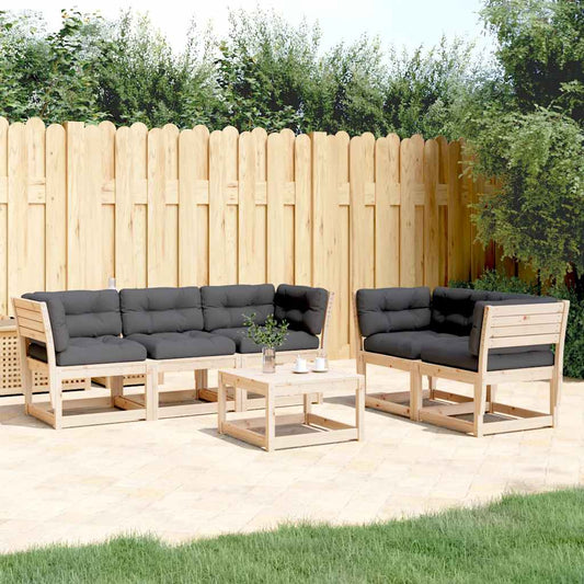 vidaXL 5 Piece Garden Sofa Set with Cushions Solid Wood Pine