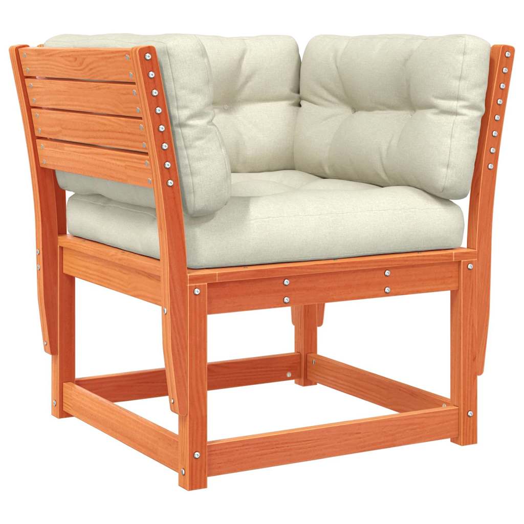 vidaXL 5 Piece Garden Sofa Set with Cushions Wax Brown Solid Wood Pine