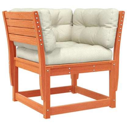 vidaXL 5 Piece Garden Sofa Set with Cushions Wax Brown Solid Wood Pine