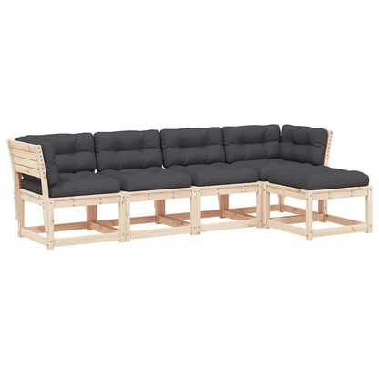 vidaXL 5 Piece Garden Sofa Set with Cushions Solid Wood Pine
