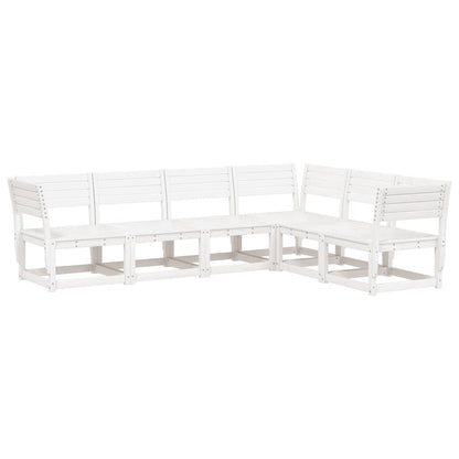 vidaXL 6 Piece Garden Sofa Set White Solid Wood Pine