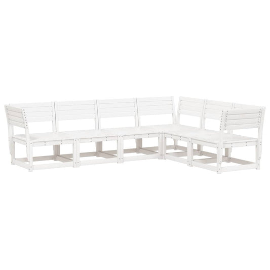 vidaXL 6 Piece Garden Sofa Set White Solid Wood Pine