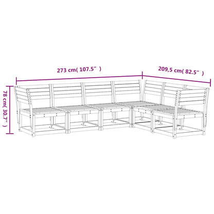 vidaXL 6 Piece Garden Sofa Set White Solid Wood Pine