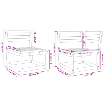 vidaXL Garden Sofa Set | White | Solid pine wood | Large | Modular
