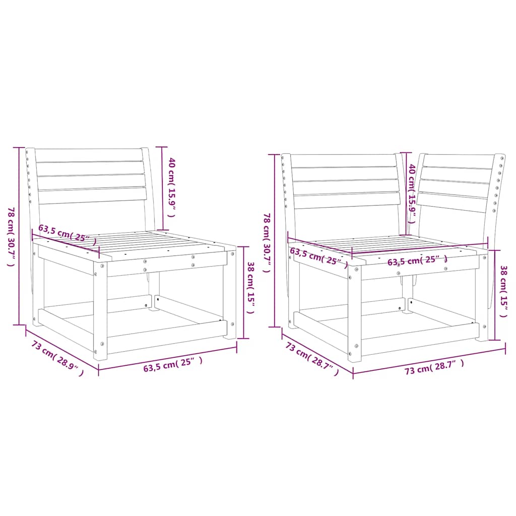 vidaXL 6 Piece Garden Sofa Set White Solid Wood Pine