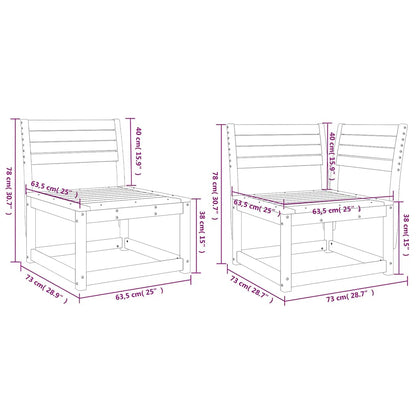 vidaXL 6 Piece Garden Sofa Set White Solid Wood Pine
