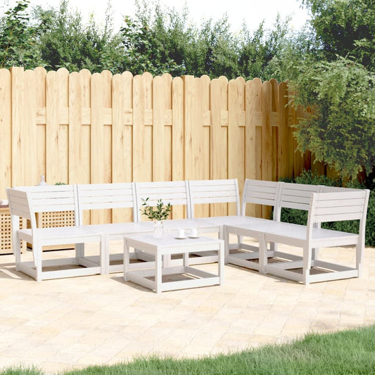vidaXL Garden Sofa Set | White | Solid pine wood | Large | Modular