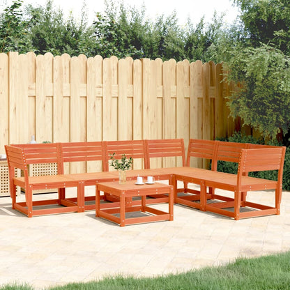 vidaXL Garden Sofa Set | Wax brown | Solid pine wood | Regular | Modular