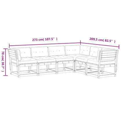 vidaXL 6 Piece Garden Sofa Set with Cushions Solid Wood Pine