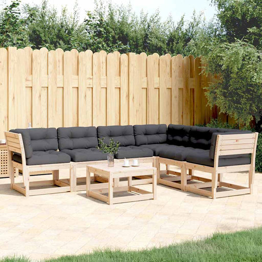 vidaXL 6 Piece Garden Sofa Set with Cushions Solid Wood Pine