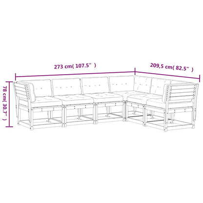 vidaXL 6 Piece Garden Sofa Set with Cushions Solid Wood Pine